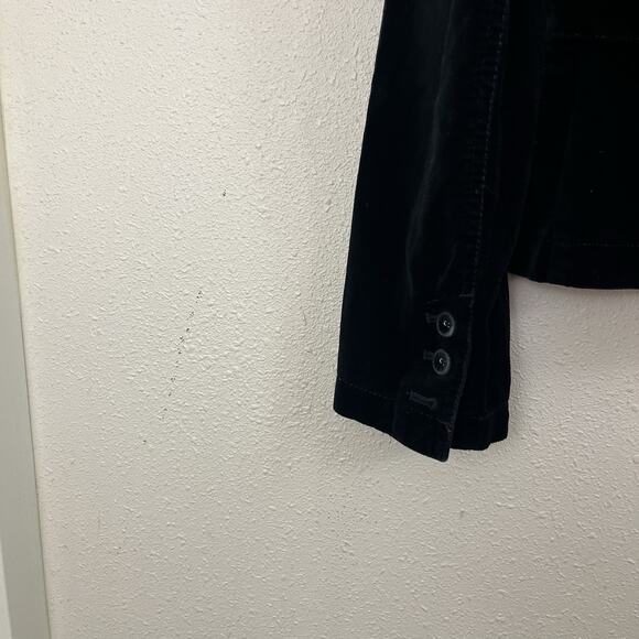 Y2K Ann Taylor Loft Structures Velvet Blazer Size 6 Black Witchy Whimsigoth - Picture 3 of 5